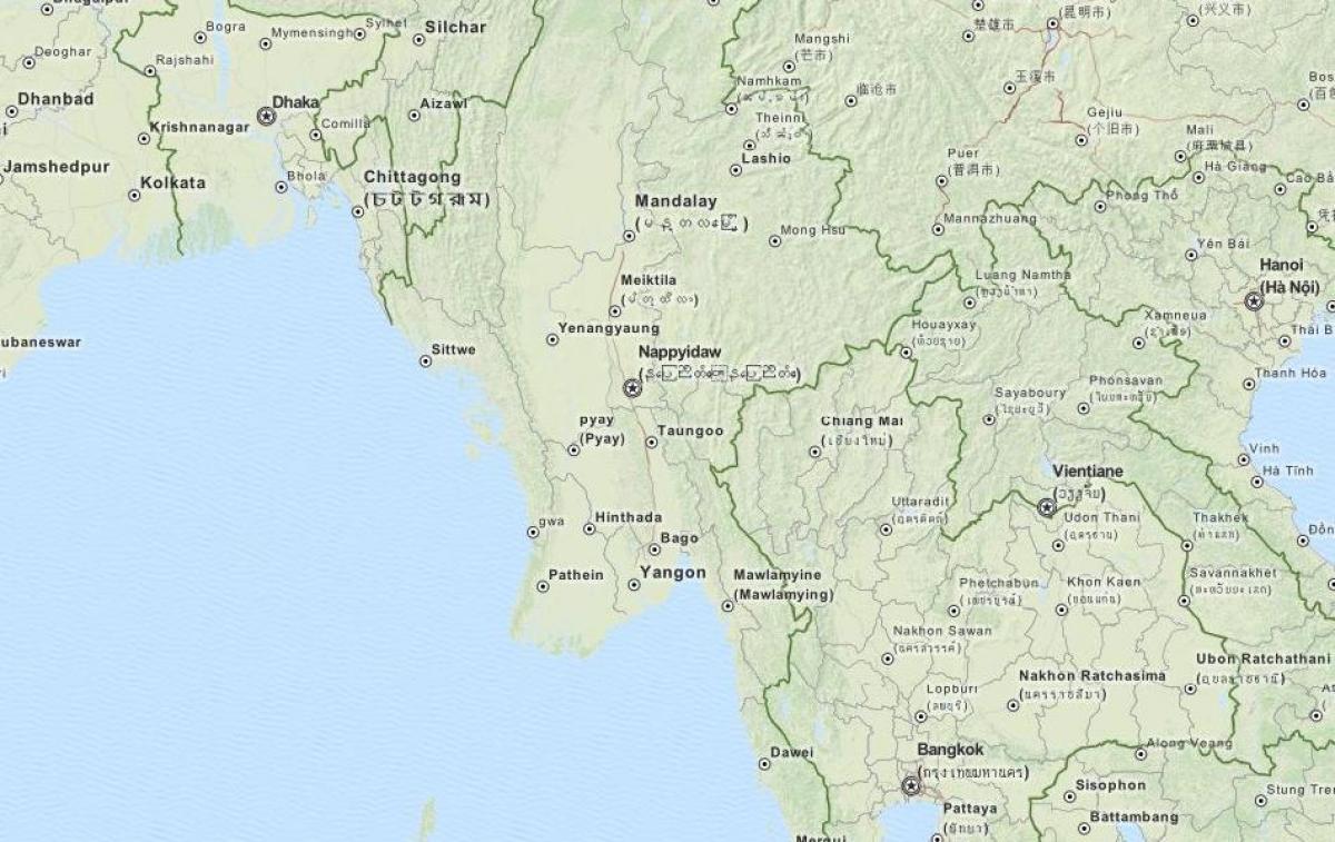 mapa do gps para Mianmar