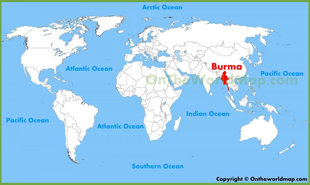 Birmânia localização no mapa