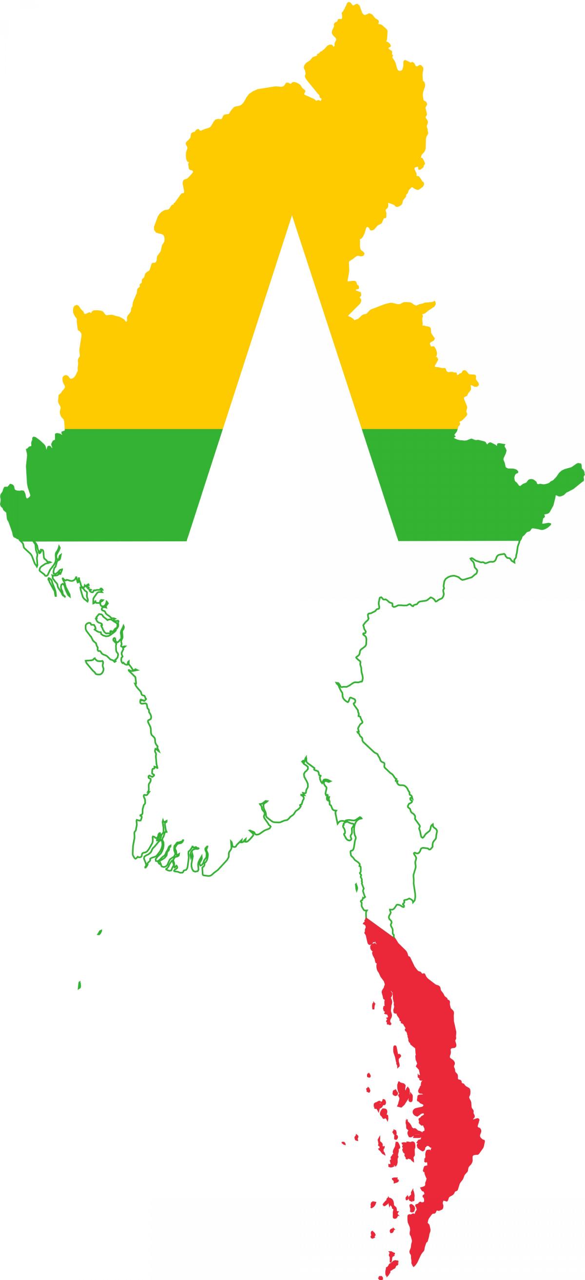 Mapa de Mianmar logotipo