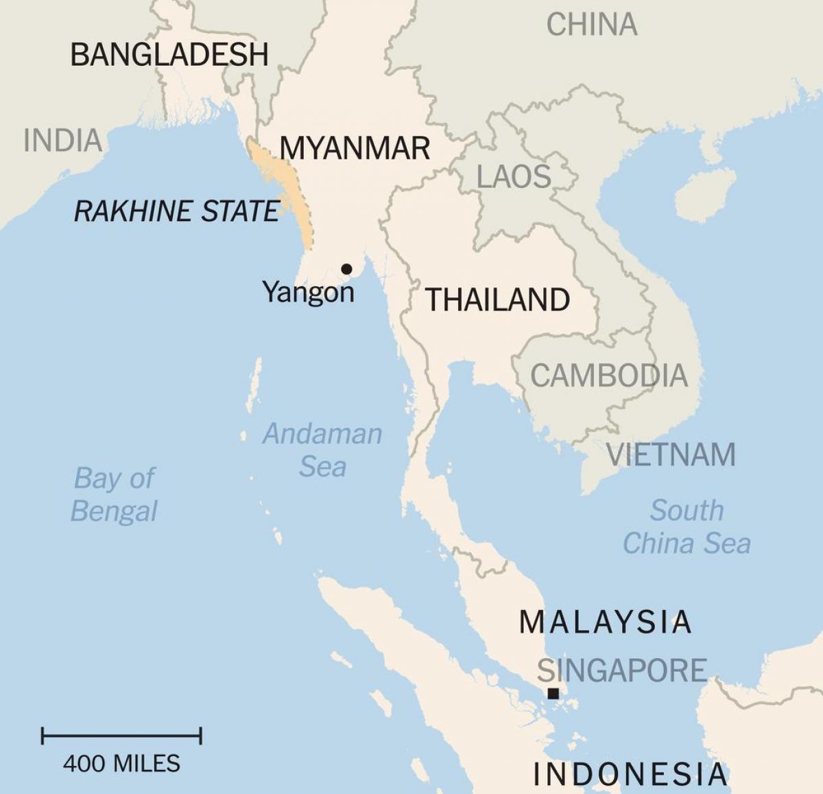 estado de rakhine Myanmar mapa