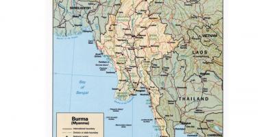 Mapa com as cidades de Mianmar