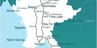 Um mapa de Mianmar