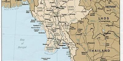Yangon Birmânia mapa